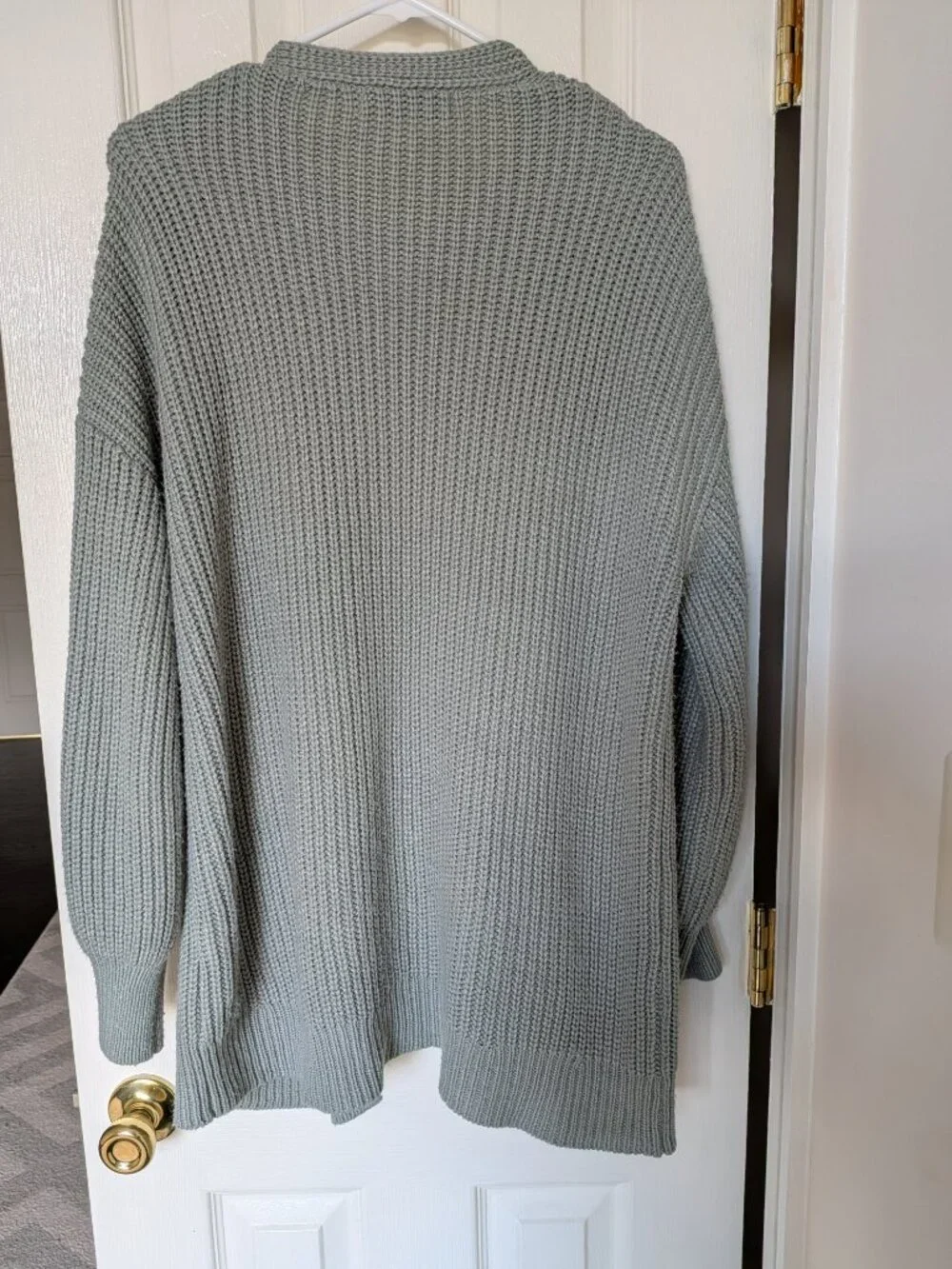 Merokeety Sage Green Oversized Chunky Knit Cardigan | Size Medium - Picture 2 of 5